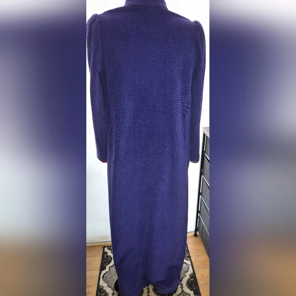 Oscar De La Renta Vintage Purple Velvet House Coat Lounging Robe Sz Medium USA - Picture 2 of 9
